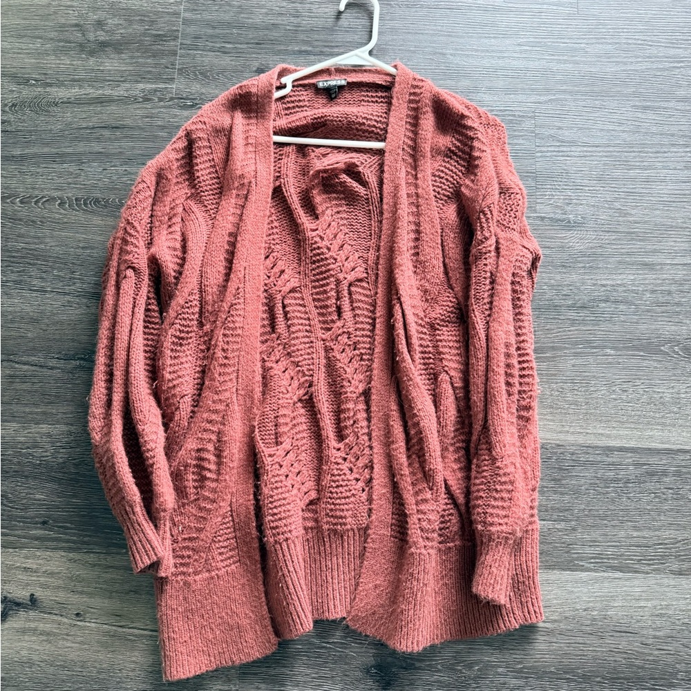 Express Women's Terracotta Knit Cardigan